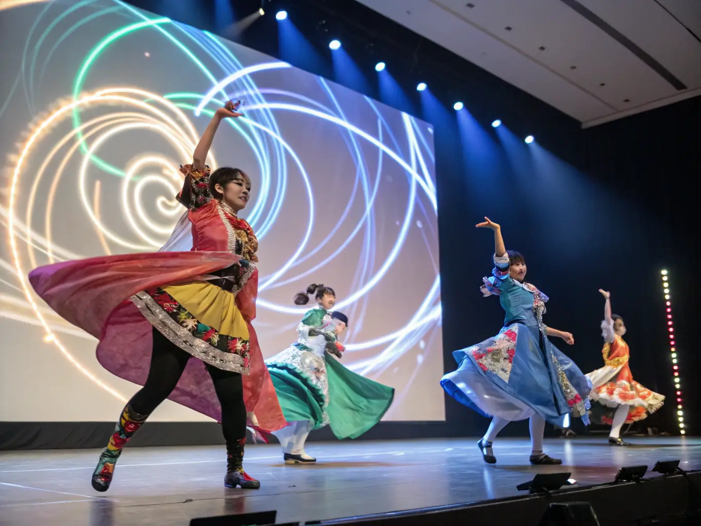 A vibrant image depicting participants engaged in a cultural dance performance at FOYER DU MARIN B.A.N., showcasing the organization's commitment to cultural expression and community engagement.