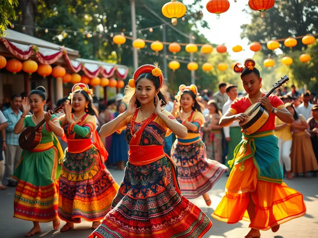 A photograph of a lively cultural performance at FOYER DU MARIN B.A.N., featuring traditional music and dance, highlighting cultural expression and community celebration.